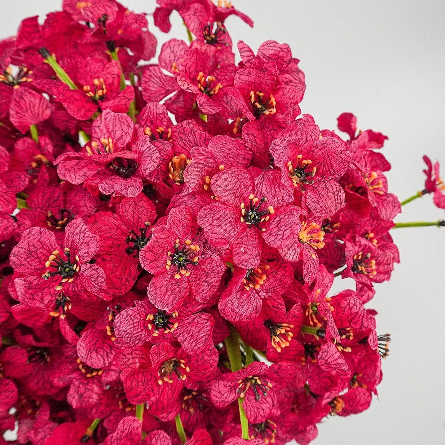 Eye-catching 72 Bundles of Rose Red Fake Flowers - Perfect for All Occasions