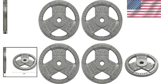Durable Cast Iron Olympic Weight Plates - 10lbs Set of 4 for Strength Training