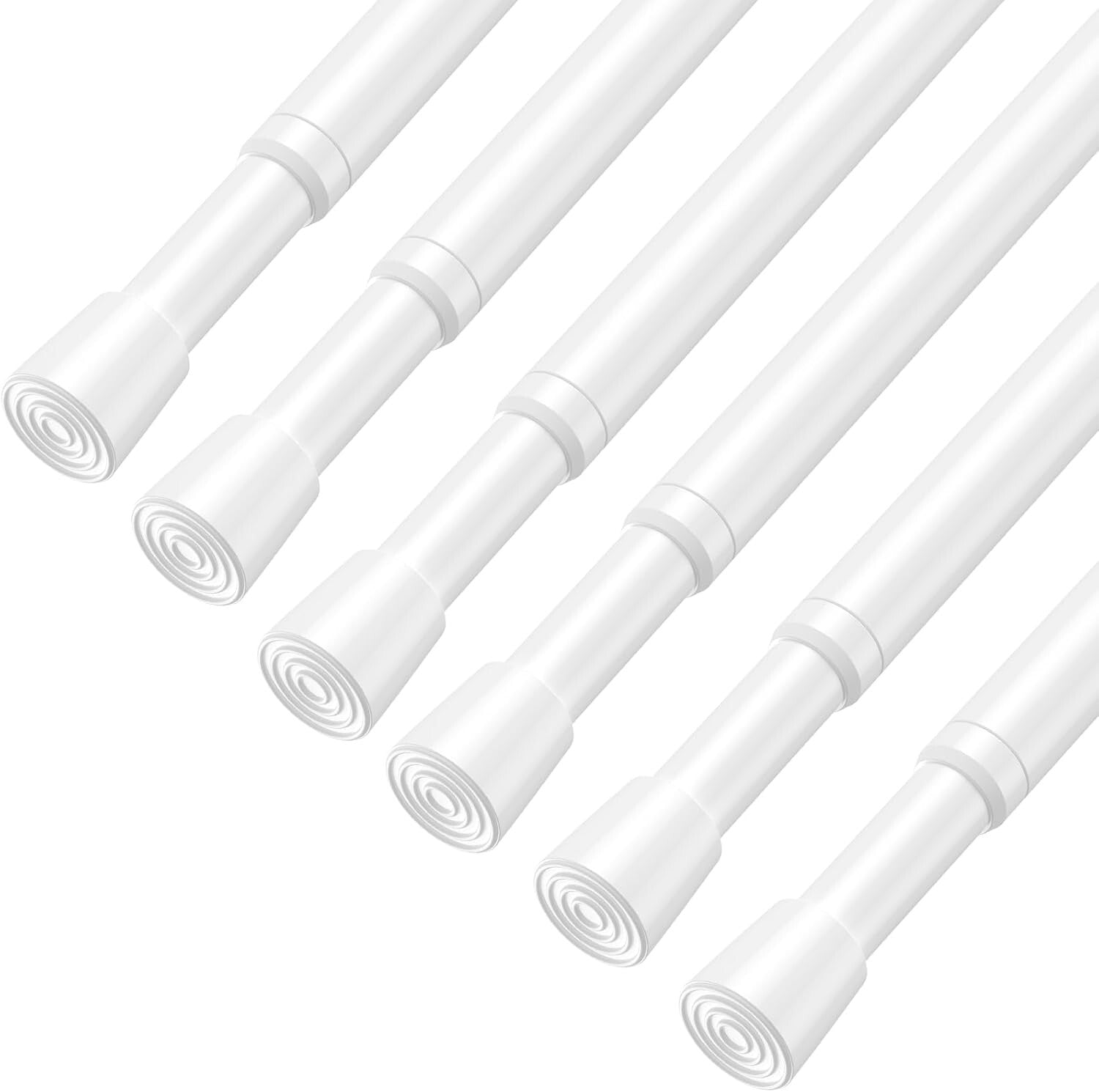 Premium Adjustable Tension Rods, Anti-Skid Ends & Easy Installation, 6-Pcs