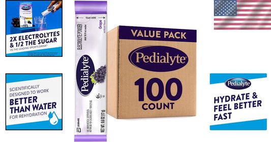 100 Convenient Electrolyte Powder Packets - Grape Flavor for Instant Rehydration
