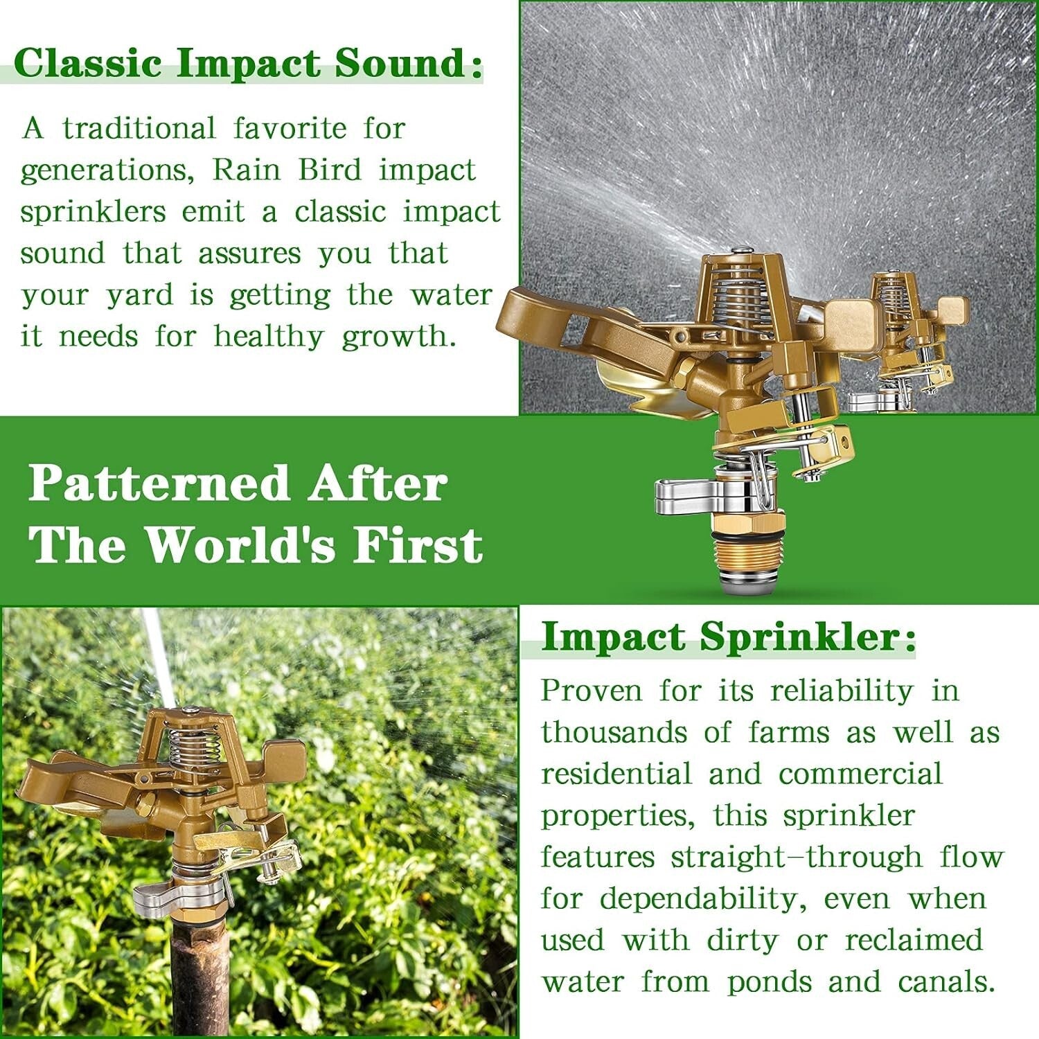 Impulse Sprinkler Heads Set - 24 Durable Brass Units for Easy Garden Watering