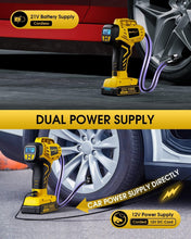 Load image into Gallery viewer, Cordless Tire Inflator with 21V Battery &amp; Flashlight - Perfect for Nighttime Use