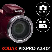 Load image into Gallery viewer, Easy-to-Use 16MP Red Digital Camera with 3" LCD and Optical Image Stabilization