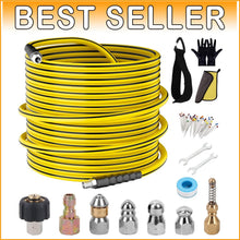 Load image into Gallery viewer, Ultimate High-Pressure Sewer Jetter Kit - 100FT Hose &amp; Accessories Included