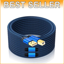 Load image into Gallery viewer, USB 2.0 Printer Cable 60ft - High-Speed Braided Type A to Type B for All Devices
