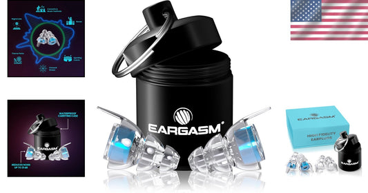 Compact Noise Reduction Earplugs in Metal Case - Ideal for Musicians & Events