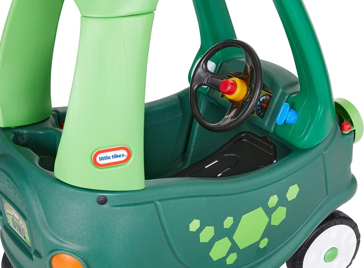 Dinosaur-Themed Cozy Coupe with Push Handle - Ideal for Indoor & Outdoor Fun