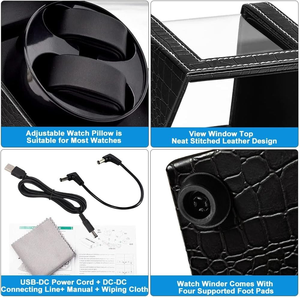 Dual Mode Automatic Watch Winder for Men's & Women’s Watches - Elegant Design