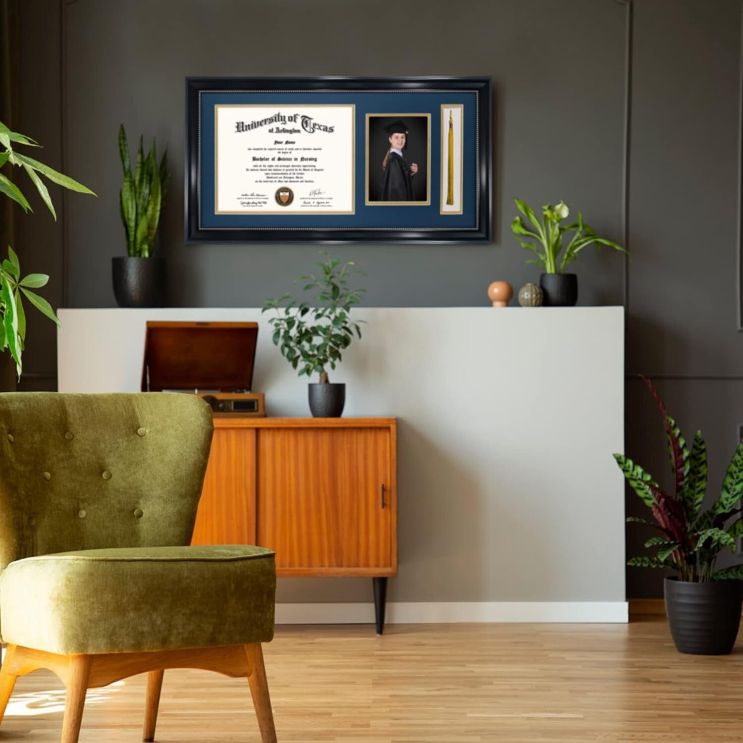 Stylish Diploma Frame with Tassel & 5x7 Photo Space - Perfect Graduation Gift