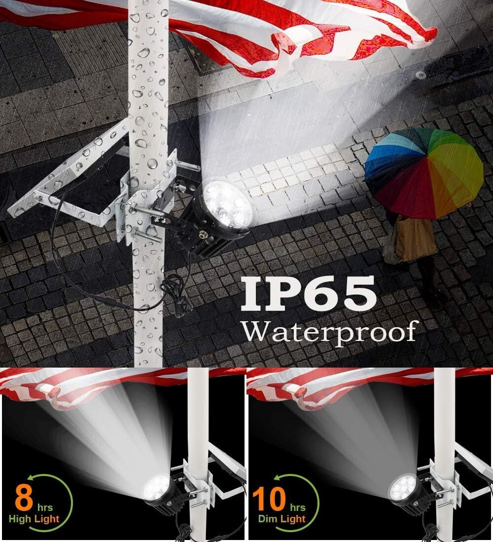 Durable Solar Flag Light with Dual Brightness for Enhanced Outdoor Visibility