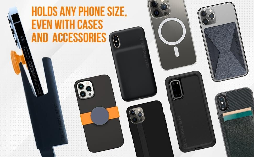 Adjustable Cup Holder Phone Holder for All Smartphones - Car Mount Black 2-Pack