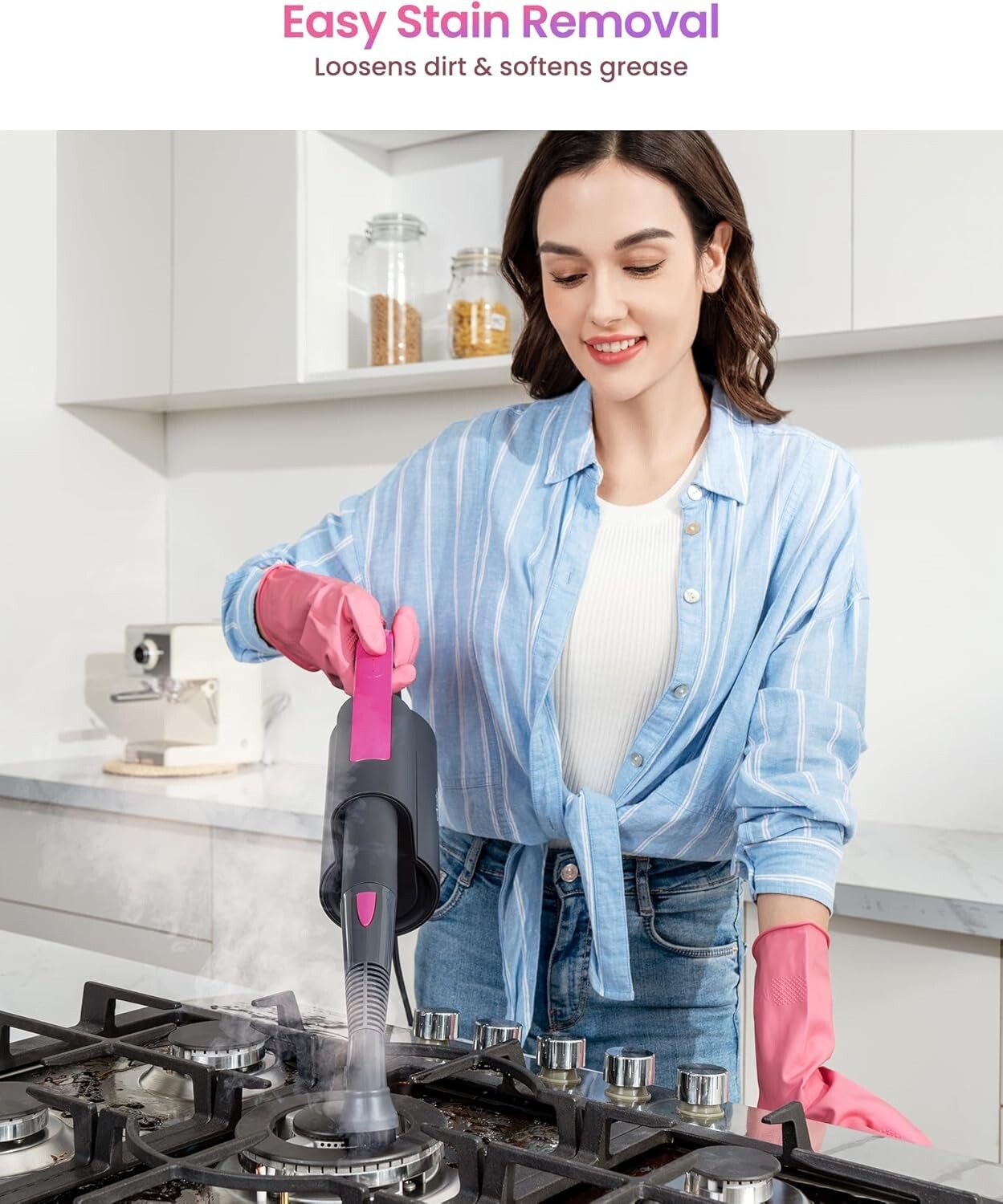 Chemical-Free 7-in-1 Steam Mop with Swivel Head & Washable Microfiber Pads