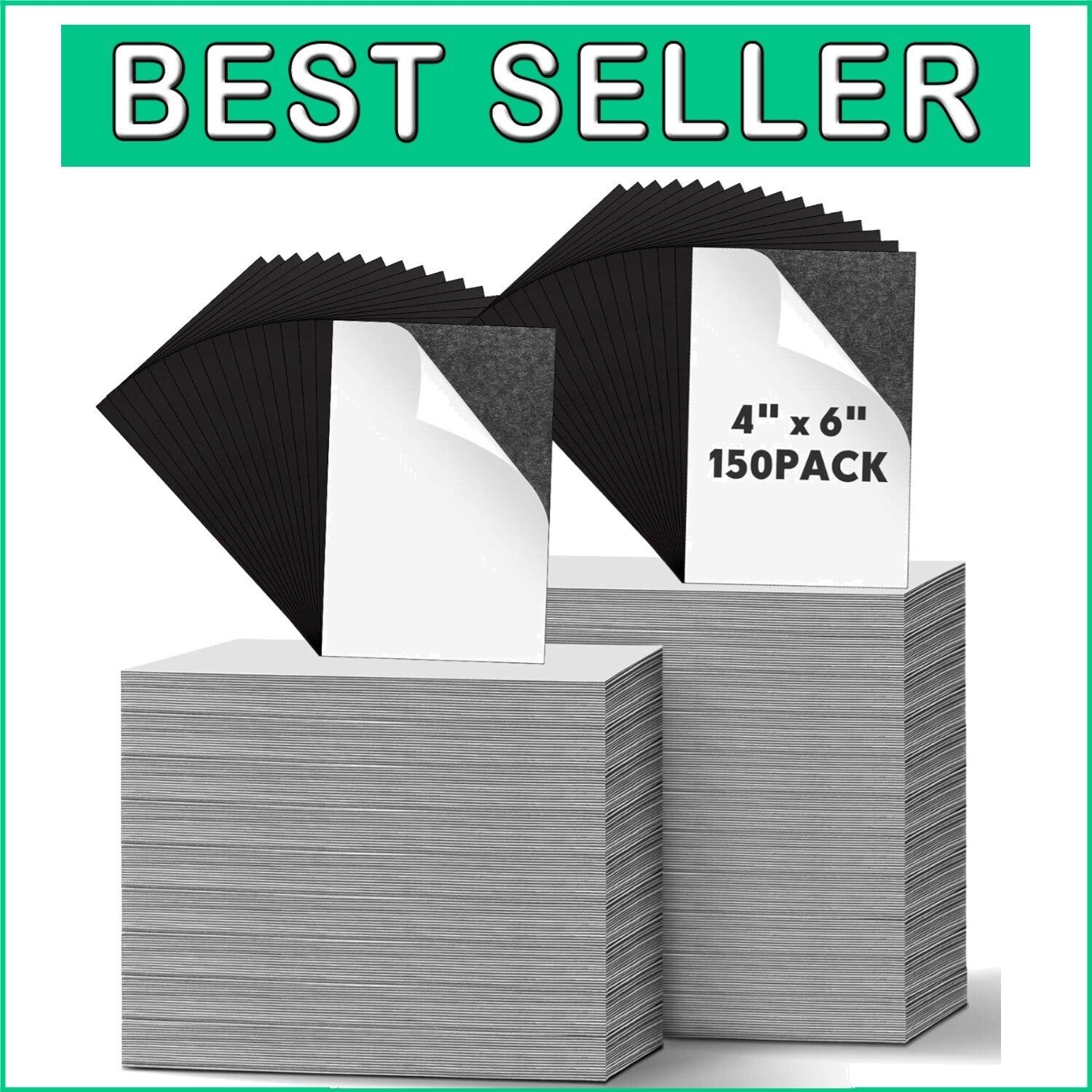 Adhesive Backing Magnetic Sheets 4x6 - Perfect for Photos & Crafts (150 Pcs)