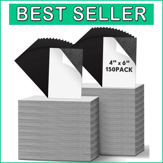 Adhesive Backing Magnetic Sheets 4x6 - Perfect for Photos & Crafts (150 Pcs)