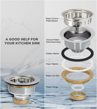 Load image into Gallery viewer, Durable Stainless Steel Sink Drain Assembly - Easy to Install &amp; Clean, 1.79 Size