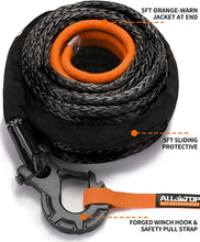 Load image into Gallery viewer, Reinforced 35000lbs Synthetic Winch Rope Kit with Sliding Protection - 76ft Long