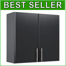 Load image into Gallery viewer, Elite 32-Inch Black Wall Cabinet: Stylish &amp; Adjustable Storage Solution