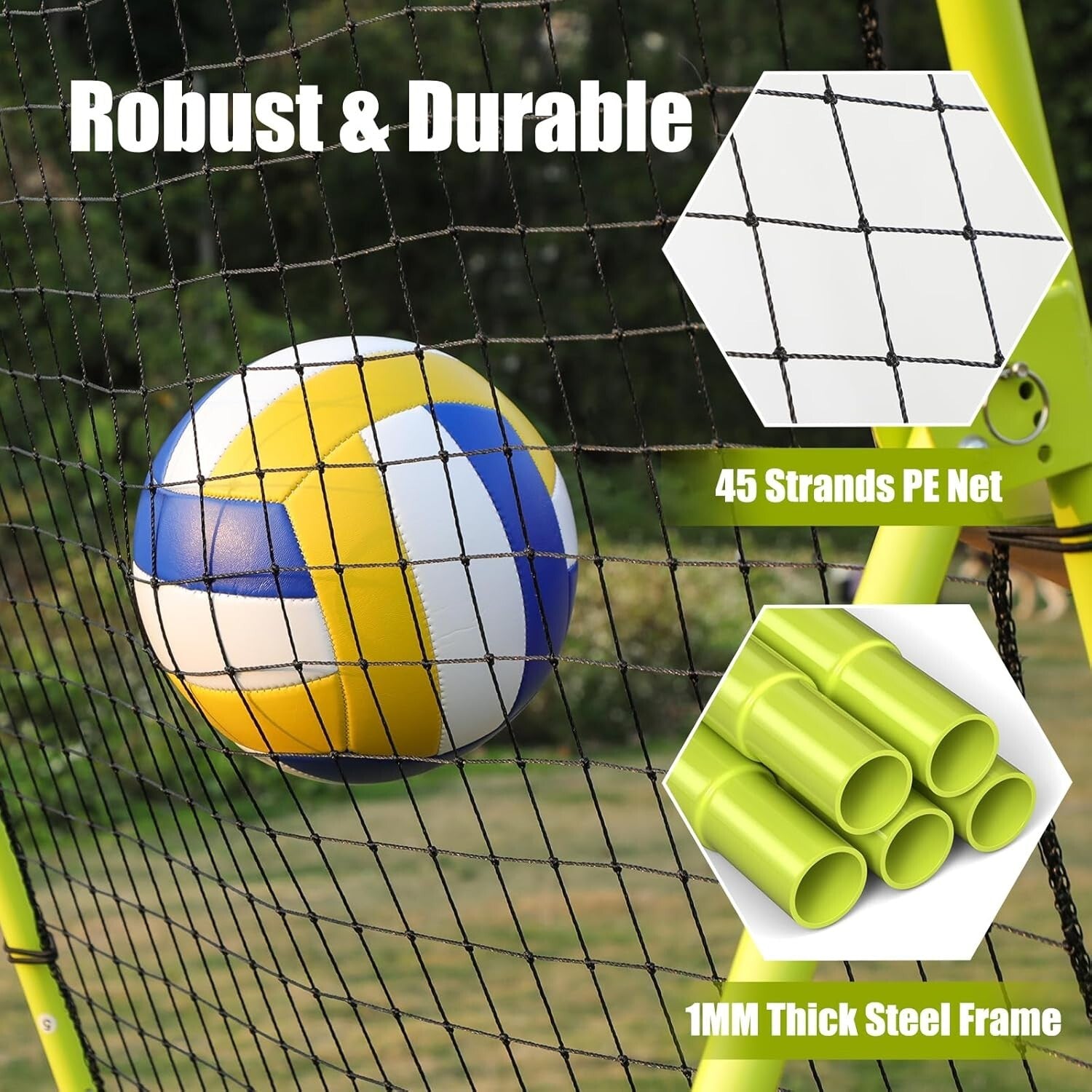 Durable 7x4 FT Sports Rebounder with Steel Frame for Soccer, Volleyball & More