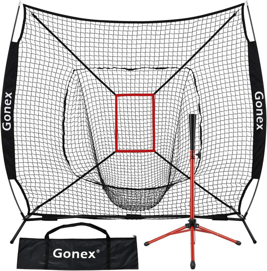 Durable 7' x 7' Softball Practice Net with High-Strength Frame & Carrying Bag