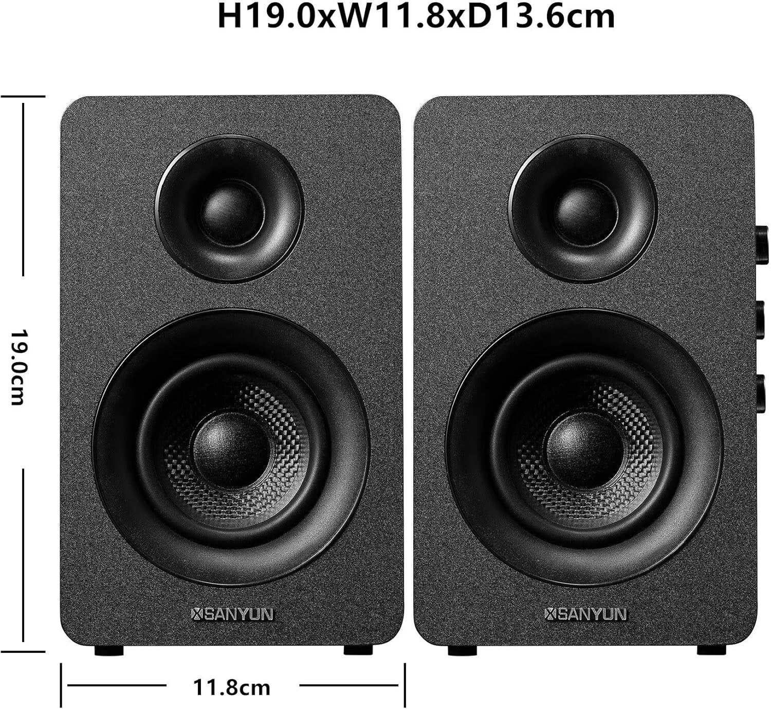 Compact SW208 Bookshelf Speakers - HiFi 60W Dynamic Sound for Gaming & Music