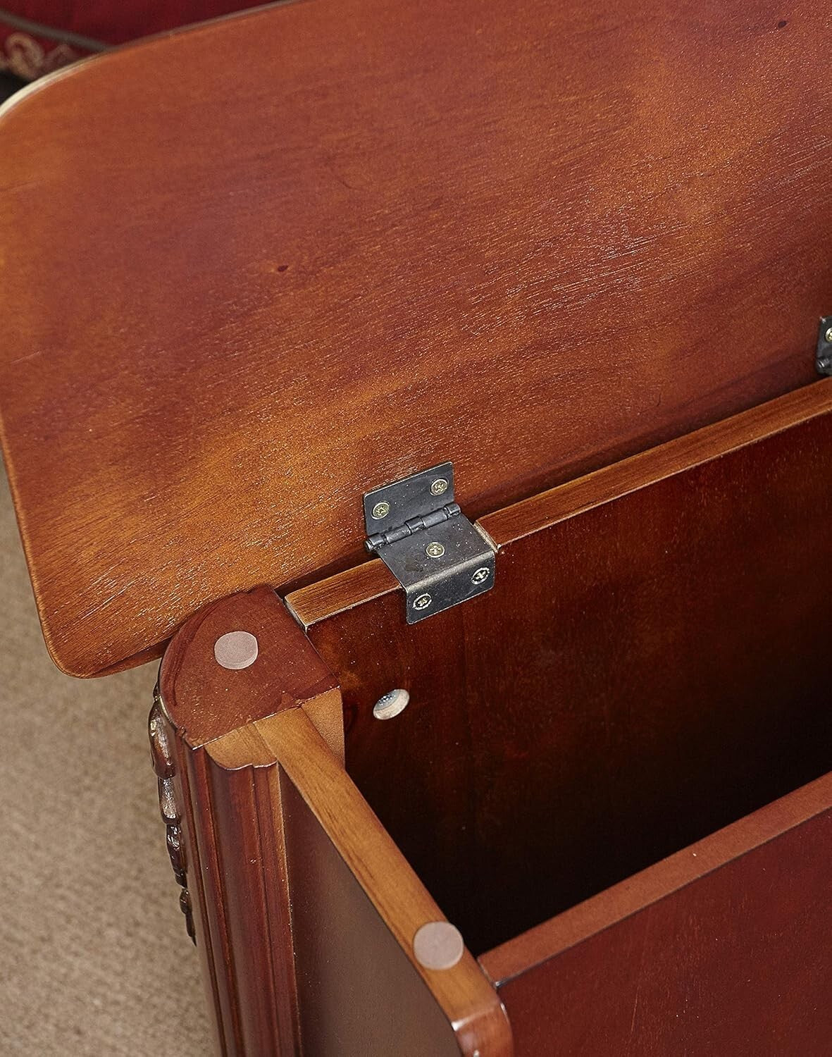 Compact Woodbury Mahogany Step Stool with Hidden Storage - Bedroom Elegance