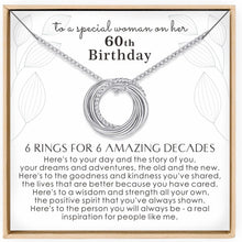Load image into Gallery viewer, Celebratory 60th Birthday Necklace with Interlocking Rings - Silver Jewelry