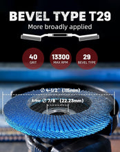 Load image into Gallery viewer, High Density Flap Sanding Discs – 4 1/2-Inch Type 29 for Efficient Metal Work