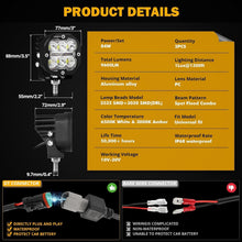 Load image into Gallery viewer, 3 Inch 84W LED Pods with Amber Fog Light &amp; Turn Signal - 9600LM Spot Flood Combo
