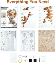 Load image into Gallery viewer, Educational 180pcs 3D Wooden Puzzle Globe with LED: Perfect for Home Decoration