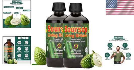 2-Pack Soursop Bitters for Digestive Health - Ideal for Wellness Enthusiasts