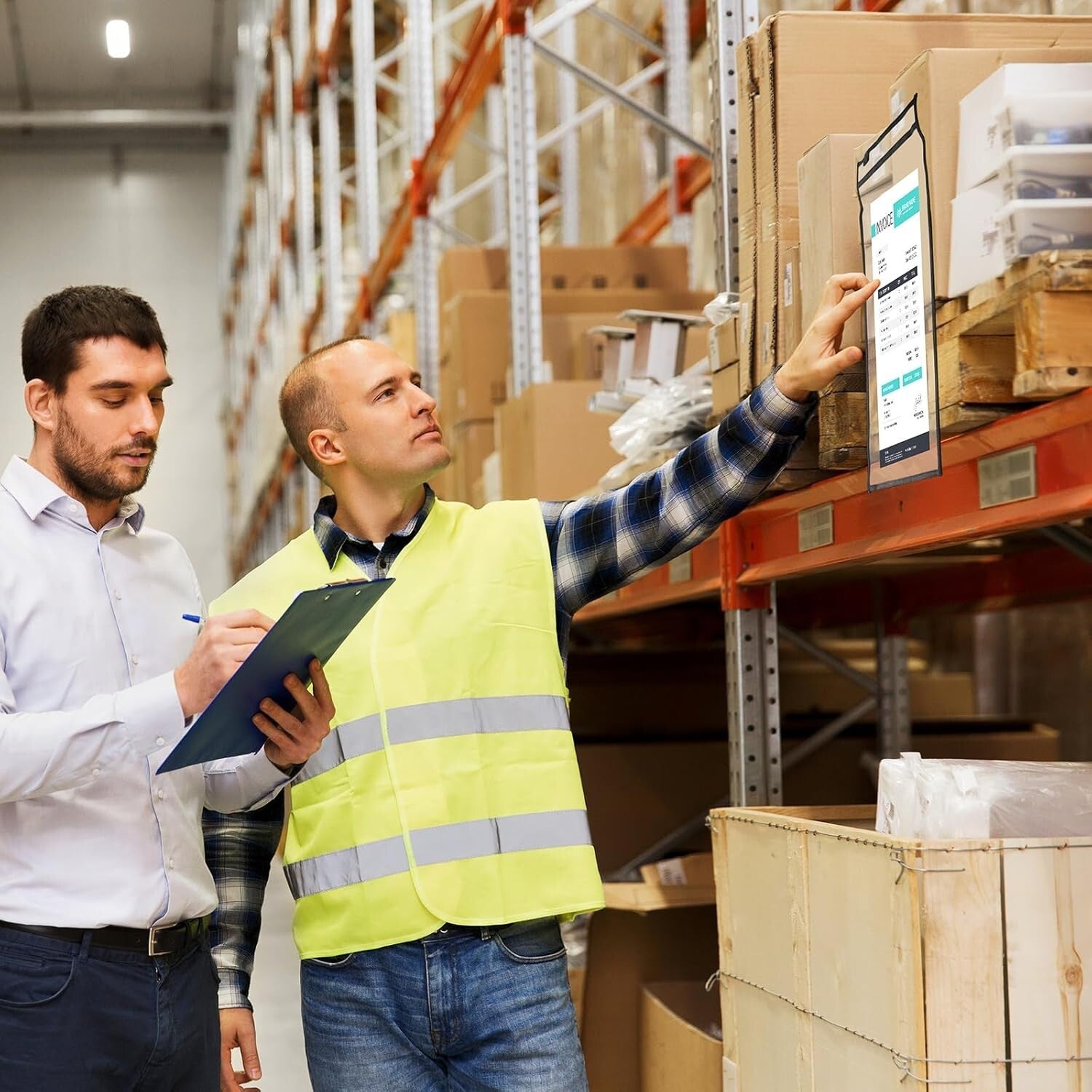 Durable Plastic Dry Erase Ticket Holders - 50 Oversized Clear Sleeves 12 x 18.6