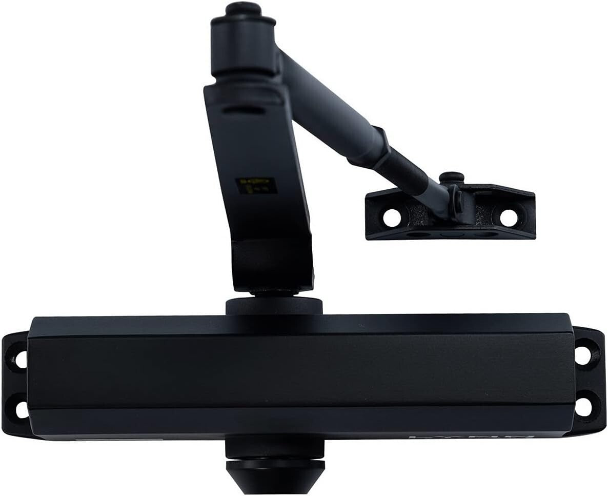 Adjustable Auto Door Closer - Commercial-Grade, Matte Black Finish for Light Use