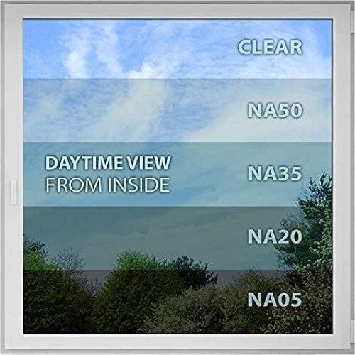 NA05 Sun Control Window Film - 24ft Long Black Film for Ultimate Daytime Privacy
