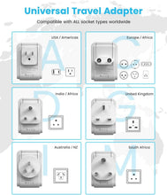 Load image into Gallery viewer, 35W PD Universal Travel Adapter with 3 USB Ports &amp; 6 Plug Types for Global Use