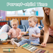 Load image into Gallery viewer, Neutral Colors Wooden Musical Toy Set for Kids - Xylophone, Tambourine &amp; More
