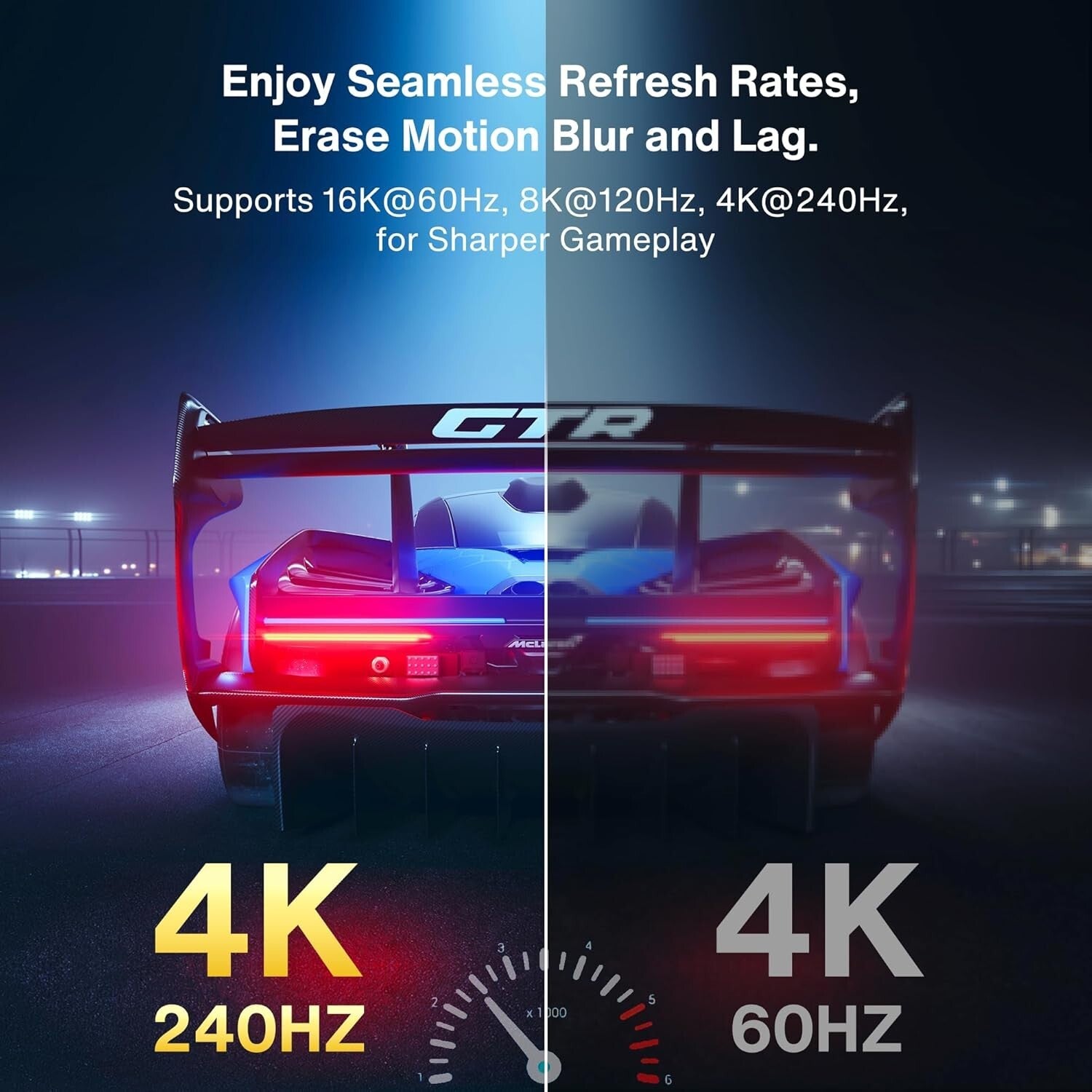 15ft 16K DisplayPort 2.1 Cable - Backward Compatible, Perfect for UHD TVs & PCs