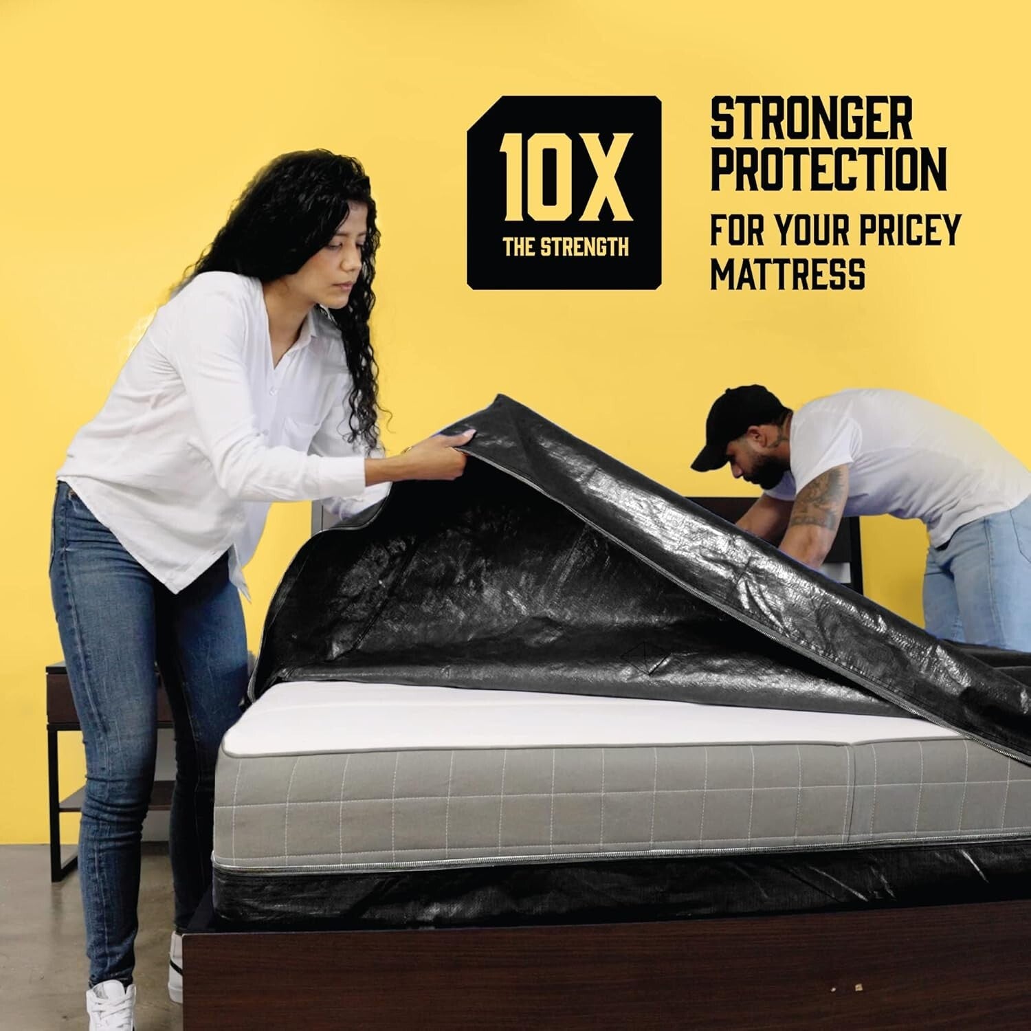 Water-Resistant Extra Thick Mattress Cover with Zipper for Safe Storage & Moving