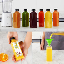 Load image into Gallery viewer, Reusable 16oz Clear Plastic Bottles with Caps - Perfect for Juicing &amp; Smoothies