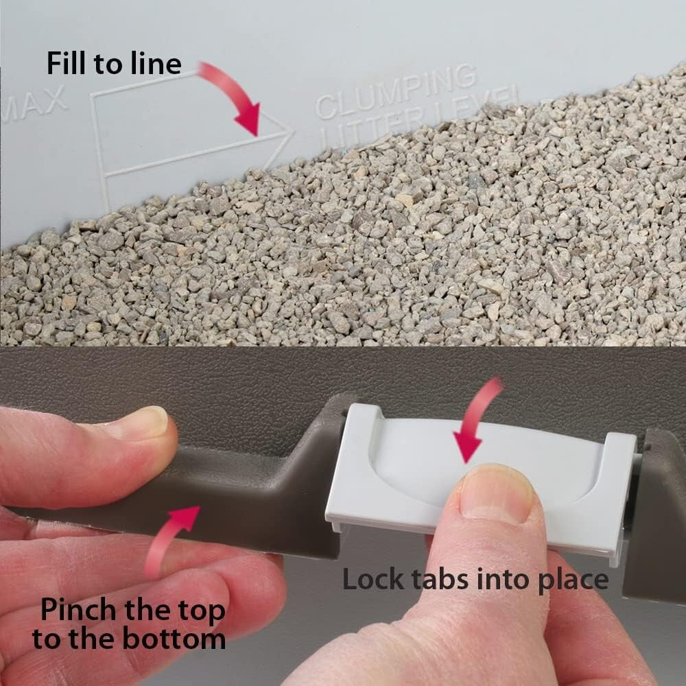 Efficient Grey Self-Cleaning Cat Litter Box with Pull-Out Tray - Regular Size