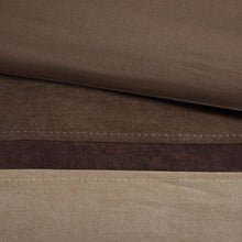 Load image into Gallery viewer, Geometric Pieced Stripe Comforter Set King - 7-Piece Faux Suede Collection