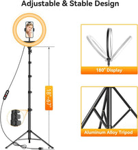 Load image into Gallery viewer, Complete Selfie Kit: 12" Ring Light with Tripod, Phone Holder &amp; Wireless Remote