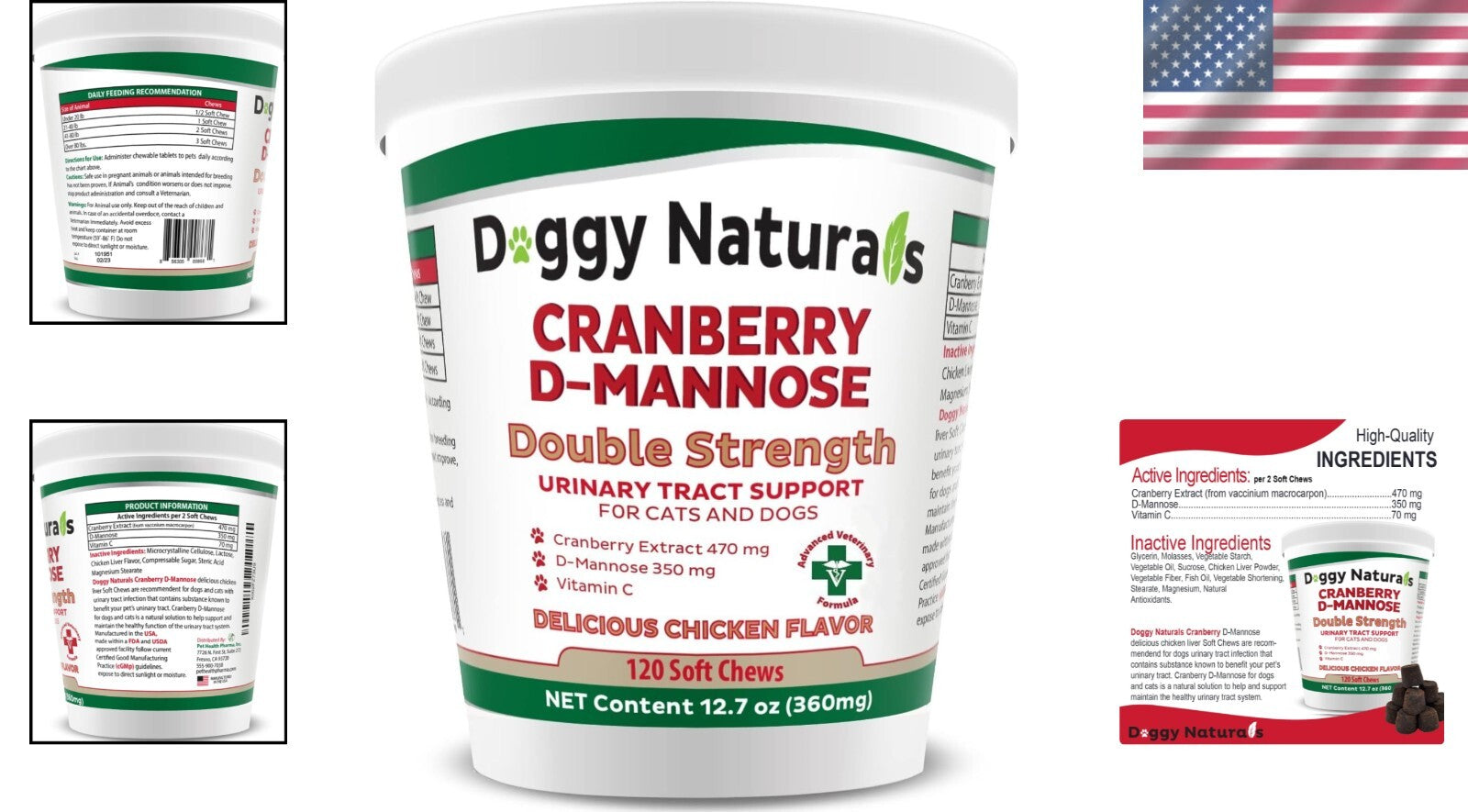 Vet-Recommended Cranberry D-Mannose Soft Chews - UTI Prevention for Pets