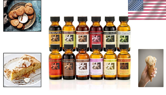 12 Bottle Baker’s Best Flavor Extract Set - Vanilla, Lavender, Caramel & More