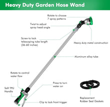 Load image into Gallery viewer, 36”-60” Adjustable Metal Watering Wand with 7 Spray Patterns &amp; Flow Control