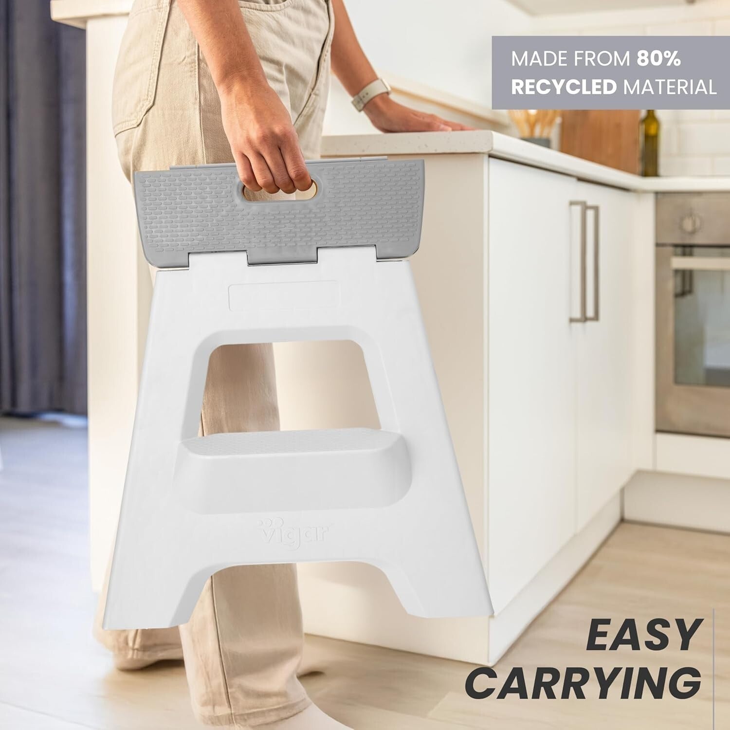 Versatile 2-Step Folding Stool for Home - Supports 330 Pounds Effortlessly