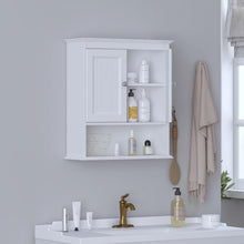 Load image into Gallery viewer, Durable Wall-Mounted Medicine Cabinet with Decorative Paneling &amp; Nickel Handles