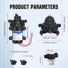 Load image into Gallery viewer, Compact 12V Water Pump with 45PSI Pressure Switch - Ideal for RVs &amp; Campers