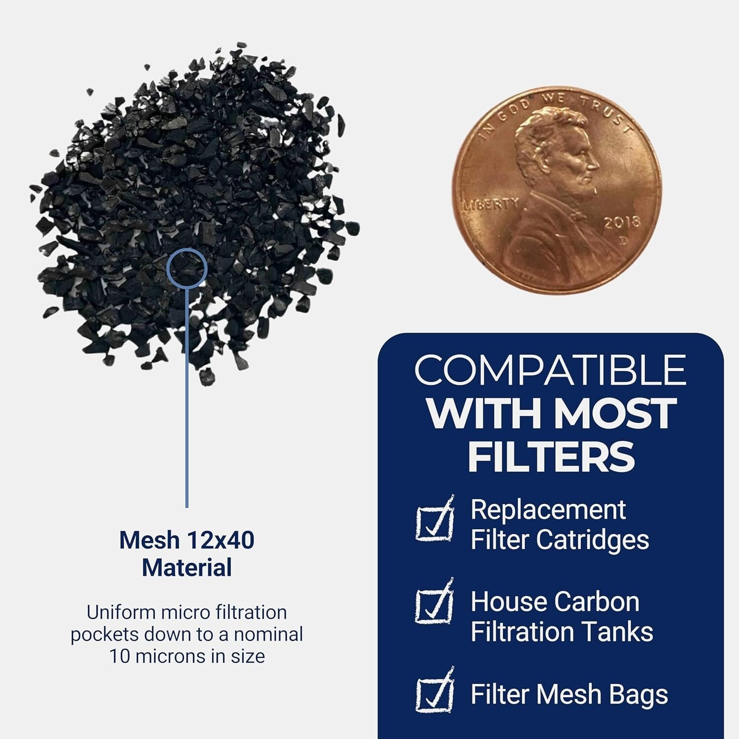 Coconut Shell Activated Charcoal - 20lbs for Home & Commercial Water Systems