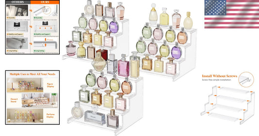 12-Inch Clear Plastic Display Stand - Tool-Free Assembly for Organizing & Decor