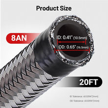 Load image into Gallery viewer, High-Pressure 20FT Silver 8AN Braided Fuel Line - Ideal for Professionals